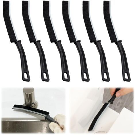 Lot de 6 brosses de nettoyage pour suceur plat – Brosse de nettoyage multifonction – Nettoyage des fentes – Brosses à poils durs avec longues poignées pour cuisine, salle de bain, espa (1/5)