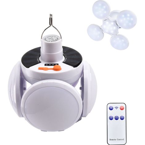 BEBUSINGOTO Linterna de camping LED de 1600 mAh, lámpara solar recargable por USB, 5 modos de iluminación, plegable 360°, SOS, IPX5, resistente al agua, luz para tienda de campaña. (1/5)