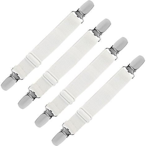 Tendeur élastique pour drap housse – Lot de 4 – Fixation ajustable 16-53 cm – Maintien sécurisé pour draps, housses de canapé et repassage (1/5)