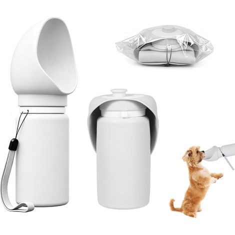 Gourde en silicone pour chien - 550 ml - Pliable - Avec mousqueton - Gamelle intégrée - Sans BPA - Anti-fuite - Pour voyage, promenade, camping, randonnée - Pour chiens et chats (1/5)