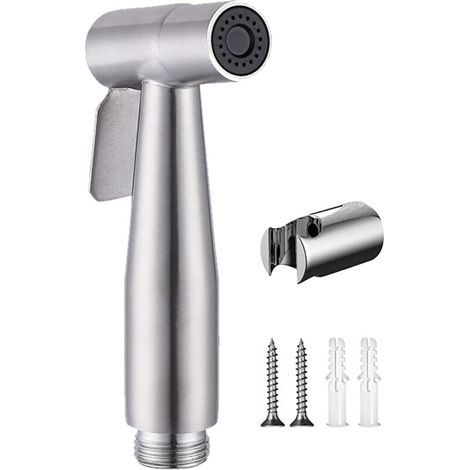 Douchette Bidet Portable Ajustable en Pression avec Tuyau Flexible Installation Sans Outil Compatible Tous WC (1/4)