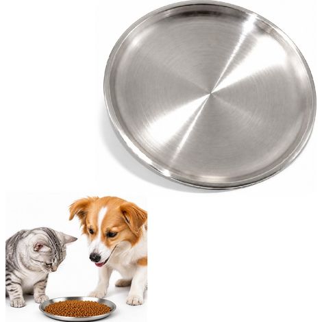 Gamelle en acier inoxydable pour chat - 17 cm - Antidérapante - Pour petits chats et chiens - Gamelle ronde idéale pour les aliments secs/humides, chatons, chiots et lapins, facile à nettoyer (1 pièce (1/5)