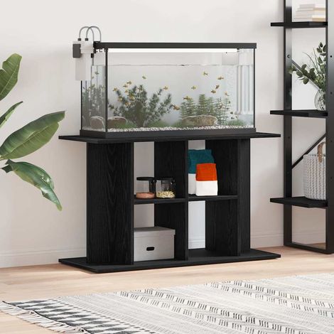 Soporte para acuario de madera de ingeniería de roble negro 100x40x60 cm