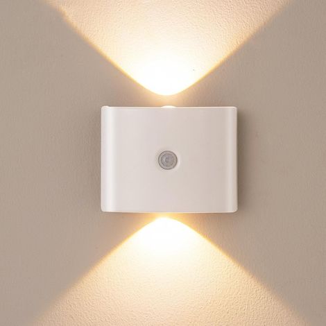 Lampe Magnétique LED Rechargeable Blanche à 3 Couleurs, Capteur de Mouvement Sans Fil, Fixation Aimantée, Lot de 2, Éclairage d'Ambiance (1/5)