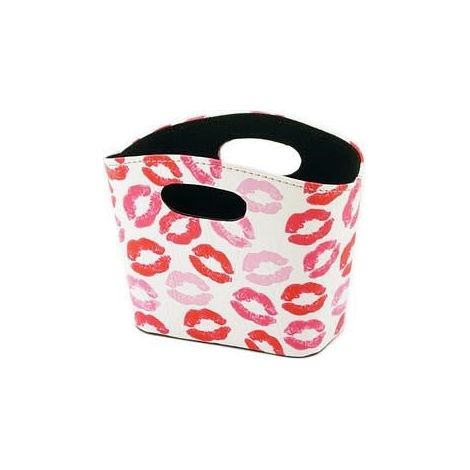 Porta gioie - contenitore baci rosa ecopelle, 20x12x16 cm (kit da 5)