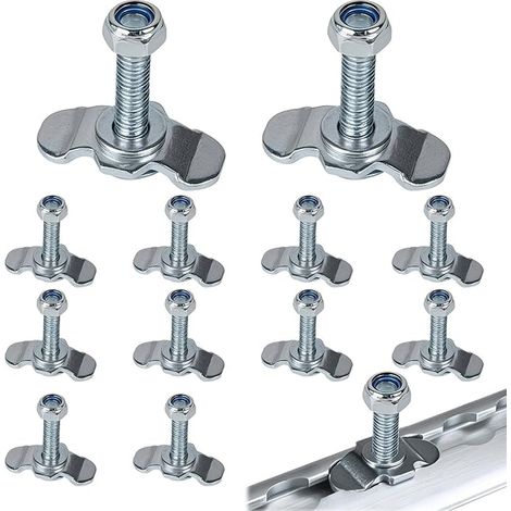 EXLECO 12 x M8x40 End Lashing Rails, Single 500 daN Spare Fittings for Lashing Rail, Galvanised Steel, Airline End Fitting for Lashing Loading Fitting (1/5)