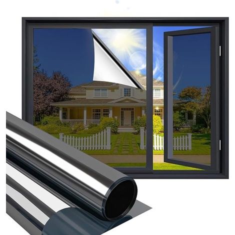 Spiegelglanz-Fensterfolie – 45 x 200 cm, Sicht- und Wärmedämmung – Schwarz (1/5)