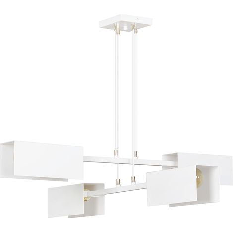 Lampadario Minimal Raiden Acciaio Bianco 4 Luci E27 (1/3)
