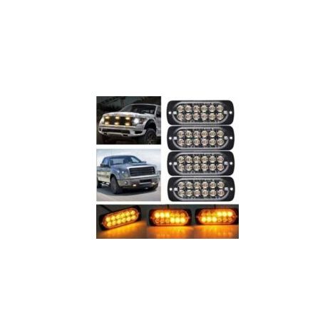 12 feux de freinage stroboscopiques à LED pour automobiles - Bande lumineuse pour véhicules 12V-24V - Convient comme feux de signalisation clignotants de sécurité pour voitures, SUV, bateaux, remorque (1/4)