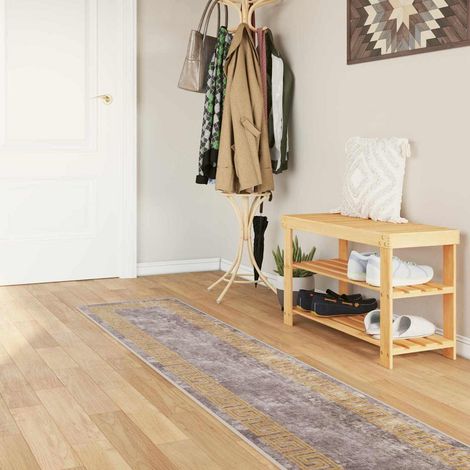 vidaXL Coureur de Tapis MARSA Gris 50 x 400 cm Polyester et PVC