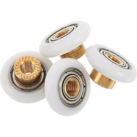 4 Pieces Operation Stability Bathroom Improved Rollers Sliding Copper
