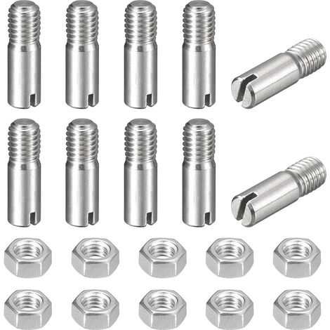 10pcs Goupilles Cylindriques avec Écrou, M5x16mm Goujon Cylindrique Fendu Fileté Externe 304 Acier Inoxydable Industriel Mécanique Chevilles Support d'Étagère Tige Fixation Meubles (1/5)