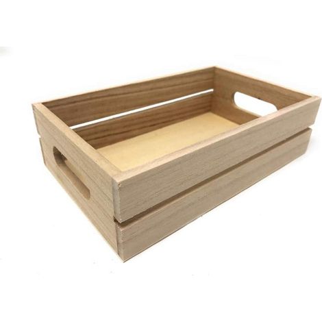 Set Due Cassette rettangolari in Legno per decoupage verniciatura Cassetta con Manici Porta Accessori da Bagno portapiantine (1/4)