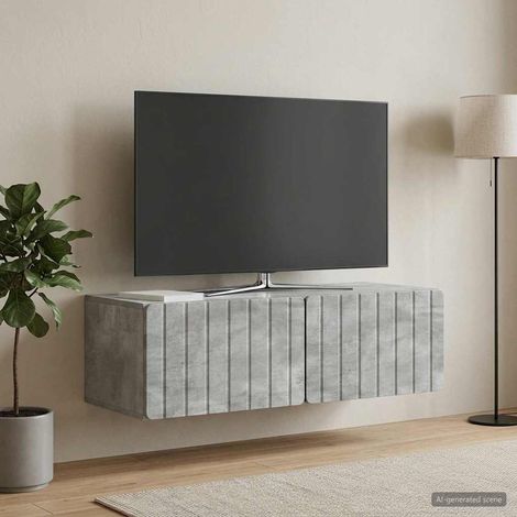 Wandmontierter TV-Schrank 98 x 41 x 30 cm Betongrau (1/5)