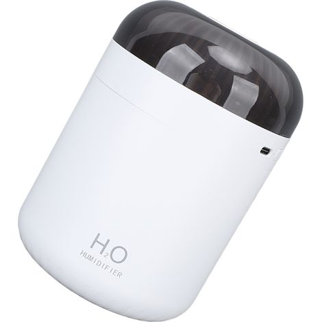 Petit humidificateur avec lumière colorée 500ml alimenté USB fonctionnement silencieux brumisateur pour voiture chambre bureau voyage blanc (1/5)