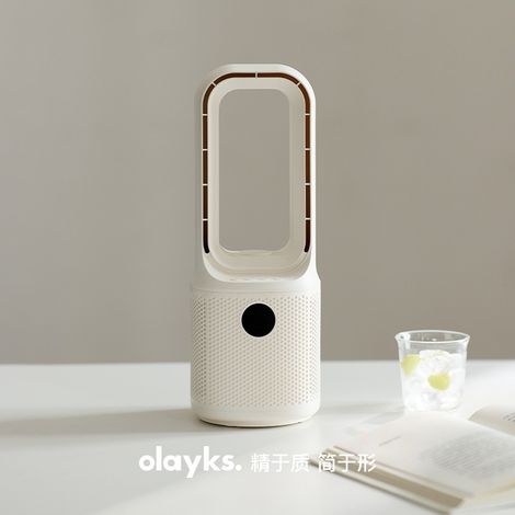 Ventilateur sans pales Olayks OLK-F12B - Petit ventilateur oscillant de bureau avec humidificateur et diffuseur de parfum (1/5)