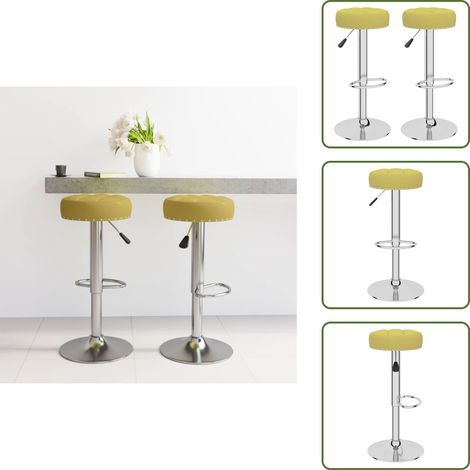 vidaXL Barhocker 2 Stk. Grün Stoff (1/5)