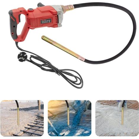 Vibratore elettrico per calcestruzzo da 1100 WStelo ondulato 2 mFrequenza di vibrazione 160 HzPer cantieri edili e gallerie in ambienti umidi.