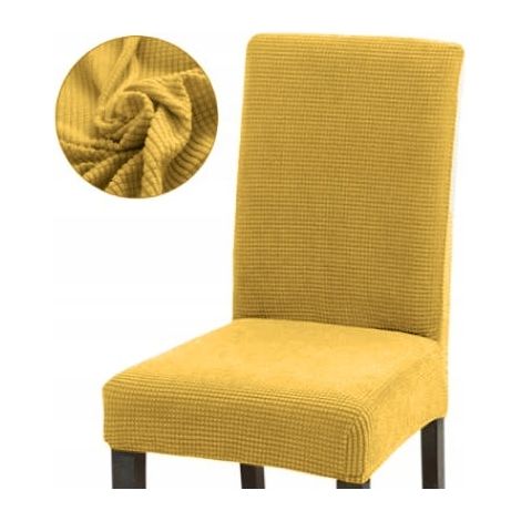 SENFARBENER STUHLBEZUG honigfarbenes JACQUARD