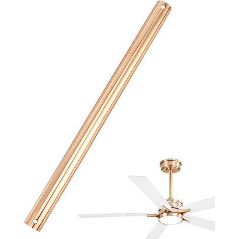 Tige d'Extension de Ventilateur de Plafond en Fer Doré 40cm 2.6cm Diamètre Extérieur pour Salon Intérieur Extérieur Chambre Ventilateurs de Garage avec Installation de Lumières (1/5)