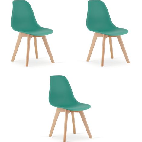 Chaise - leobert - kito - vertpieds naturels - 46 x 545 x 80 cm - lot de 3 211770377 (1/5)