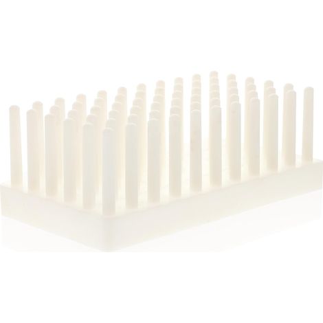Support pour Tubes à Essai Plastique 66 Places Léger et Grand Capacité Égouttoir Bleu pour Laboratoire et Usage Domestique (1/5)