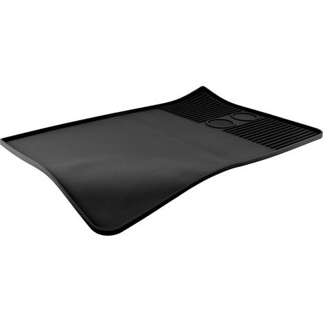 Große Kaffeematte – Warmhaltematte – Arbeitsfläche für die Kaffeeküche – Stoßfest und rutschfest – 63 x 37 cm – Schwarz (1/5)