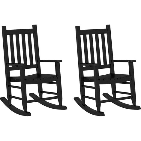 Maison Exclusive - Sedie a Dondolo per Bambini 2 pz Nere Legno Massello di Pioppo