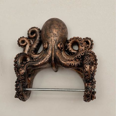 Porte-papier toilette « Poulpe » Gardiens des océans, porte-papier toilette mignon en forme de tortue marine, décoration murale pour salle de bain, décoration de plage, cadeau pour les amoureux (1/5)