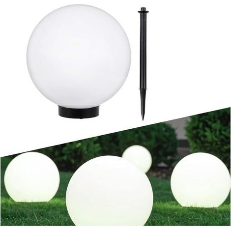 Lampe solaire LED pose libre lampe de jardin - balle (10x10blanc) (1/5)
