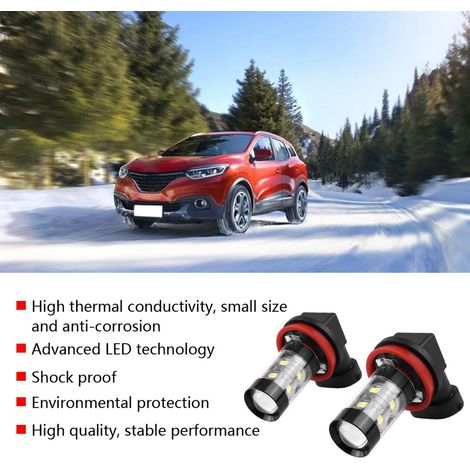 2er-Pack superhelle H8 H11 12V-24V 50W LED-Lampen für Nebelscheinwerfer und Tagfahrlicht, Auto (1/5)