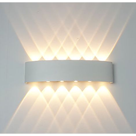 White LED Indoor Wall Light 12W Warm White, Modern Aluminum Wall Light Fixture, Up Down Spot Light N (1/5)