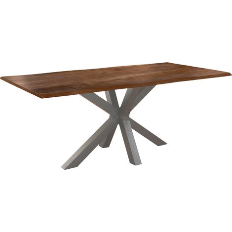 Esstisch Baumkante massiv Akazie nussbaum 280 x 100 silber FELINA (1/5)