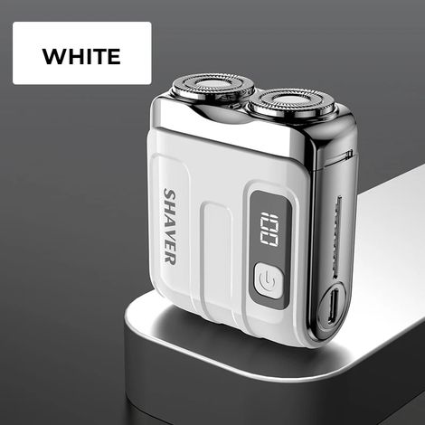 Rasoir électrique intelligent (R18 Blanc), affichage numérique, mini tête de rasage double lame, rasoir de voyage, rechargeable (1/5)