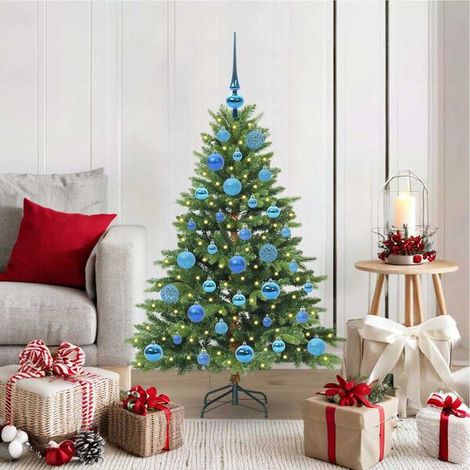 Sapin de Noël Artificiel avec 150 LED Vert 120 cm PE et PVC, Illuminé, Décoration de Noël (1/5)
