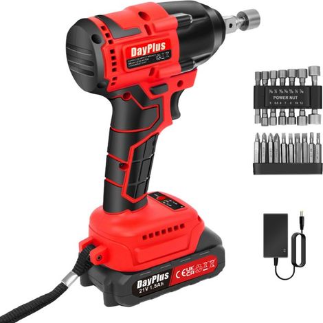 Multifunction electric wrench, high torque 320Nm, 2 speeds, reversible, for DIY and mechanics.