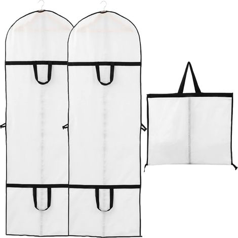 Housse à Vêtements Longue Anti-poussière: 60 x 180cm 2 Pièces Sacs à Vêtements Longs avec Fermeture éclair - pour Costumes, Robes de Soirée, Chemises, Vestes (1/5)