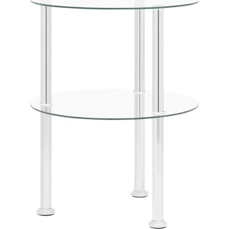 Mesa auxiliar 2 niveles vidrio templado transparente 38 cm vidaXL (1/5)