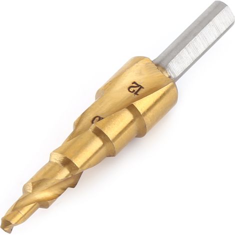 HSS-Stufenbohrer 4–12 mm, Spiralnut, dreieckiger Schaft (1/5)