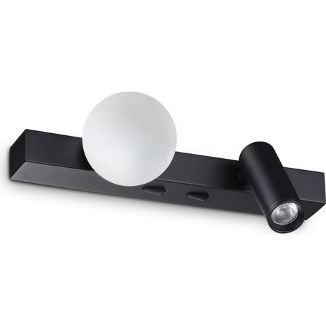 Ideal Lux applique moderna Binomio 2 luci LED integrato nero acrilico satinato