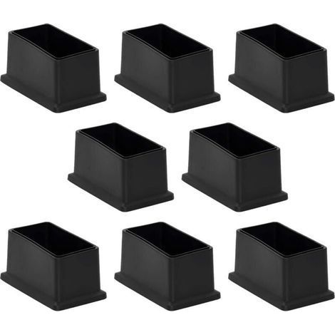 Lot de 8 embouts rectangulaires pour pieds de chaise en PVC non marquants - Protection du sol 25 x 50 mm (1" X 2") (1/4)