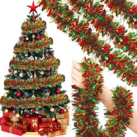 Guirlande De Noël - 200 cm - En Plastique Vert Avec Twists Métalliques - Pour Rampe D'Escalier Balcon Intérieur Extérieur - 1 Pièce (1/5)