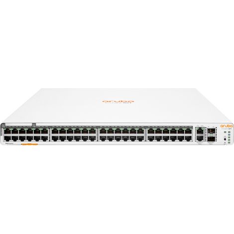 Aruba Instant On 1960 48G 40p Class4 8p Class6 PoE 2XGT 2SFP+ 600W Gestito L2+ Gigabit Ethernet (10/100/1000) Supporto Power over Ethernet (PoE) 1U Bianco (1/3)