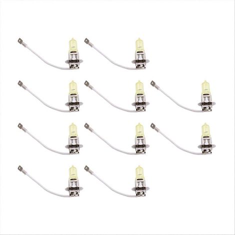 Packung mit 10 gelben H3 100W Halogenlampen für Nebelscheinwerfer, 12V Gleichstrom (1/5)
