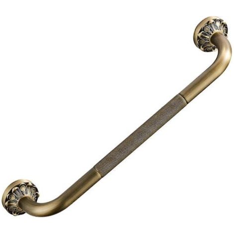 Maniglione di sicurezza a parete in ottone anticato, stile vintage, per bagno, vasca, WC, doccia, supporto di sicurezza - AquaForge (1/5)