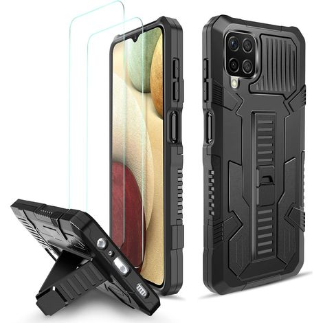 2X CUSTODIA IN VETRO PER SAMSUNG GALAXY A12 2020 NERO (1/5)