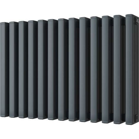 Temple - Anthracite Square Tube Column Radiator H600mm x W886mm