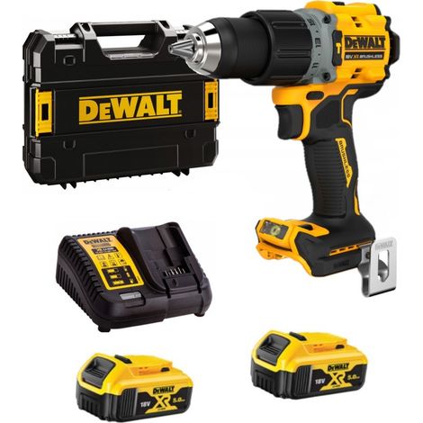 Dewalt – Perceuse à percussion DCD805P2T 18V – Moteur Brushless 90Nm – 2 batteries 5Ah – Coffret avec chargeur – Compacte pour espaces confinés