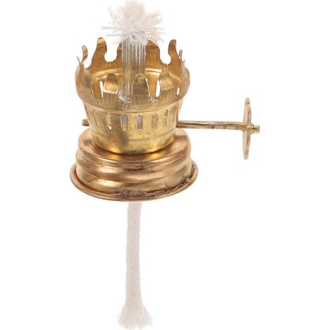Socle de lampe à pétrole vintage avec ajusteur en métal — un accessoire pratique pour brûleur de lampe à huile, idéal pour la décoration et l'utilisation vintage à faire soi-même. (1/5)