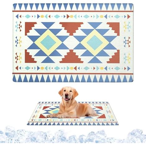 SUNOYA Tapis Refroidissant pour Chiens: 1 Pièce Tapis Auto-Rafraîchissant d'Été, Lavable, pour Intérieur, Extérieur et Voiture (65x90cm) (1/5)